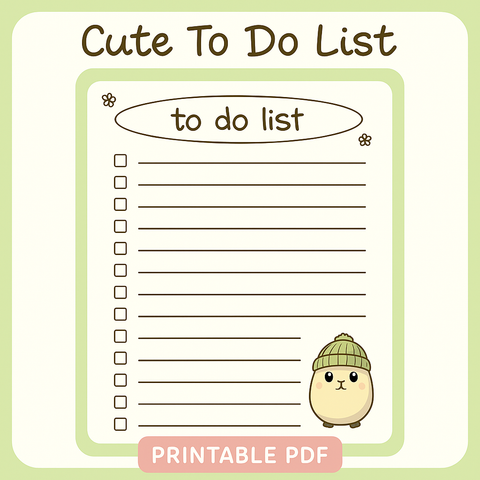 Cute Printable To Do List | Aesthetic Task Planner PDF | Instant Digital Download