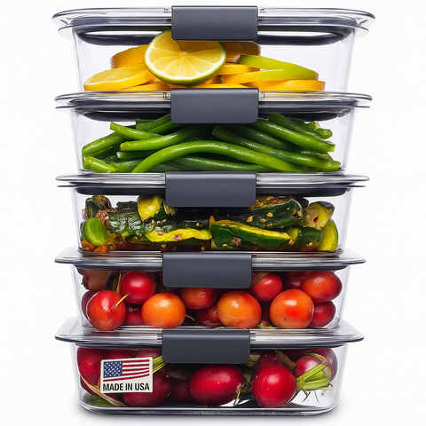 Rubbermaid Brilliance Food Storage Containers โ 5 Pack (3.2 Cup) | BPA-Free, Airtight, Leak-Proof Meal Prep Set