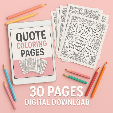 Inspirational Coloring Book for Adults โ Motivational Quote Pages โ Mindfulness & Self-Care Gift โ Digital Download
