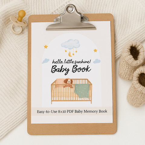 Printable Baby Memory Book | Baby Journal for First Year Milestones | Gender Neutral Keepsake | Instant Download