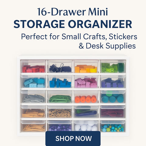 16-Drawer Mini Storage Organizer – Perfect for Small Crafts, Stickers & Desk Supplies