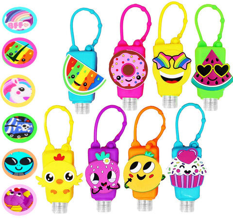 KINIA Hand Sanitizer Holders for Kids – Backpack Keychains with Refillable Bottles (8-Pack)