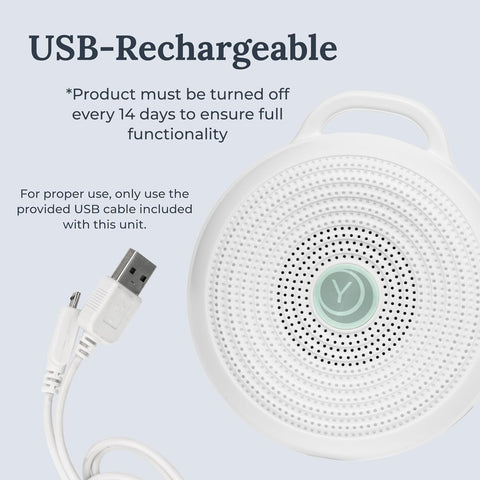 Yogasleep Rohm Portable White Noise Machine – 3 Natural Sounds, Volume Control (Adults, Kids & Baby)