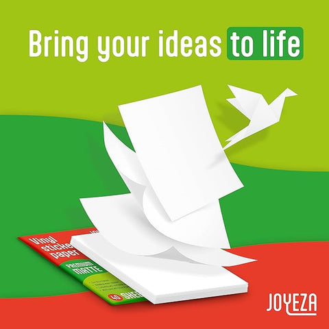 JOYEZA Premium Printable Vinyl Sticker Paper for Inkjet Printer