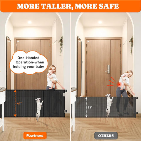 Extra Wide Retractable Baby Gate – 200" Long, 41" Tall – Indoor/Outdoor Pet & Child Safety Barrier