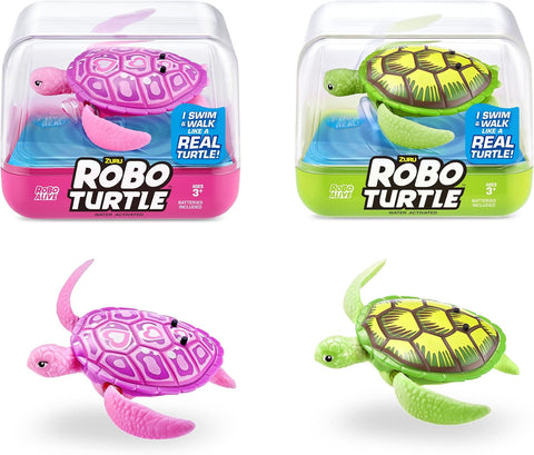 ROBO ALIVE Robo Turtle Robotic Swimming Toy (Green & Pink) – 2‑Pack
