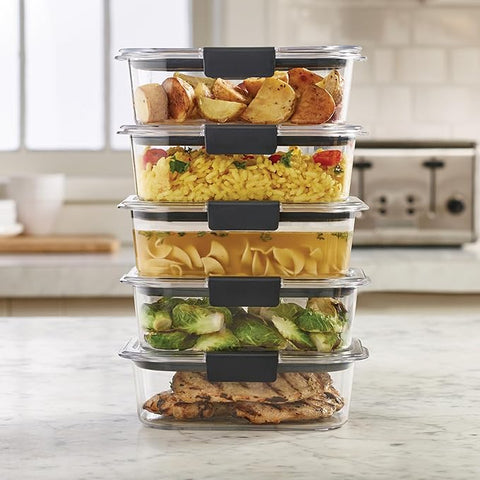 Rubbermaid Brilliance Food Storage Containers BPA Free Airtight Lids