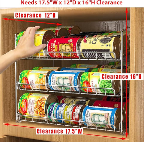 SimpleHouseware 3‑Tier Stackable Chrome Can Rack – Holds Up to 36 Cans