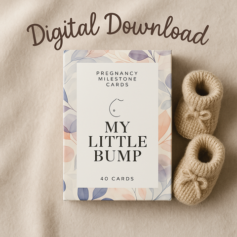 Printable Pregnancy Milestone Cards | 40 Minimalist Baby Bump Moments | Digital Download for Expecting Moms
