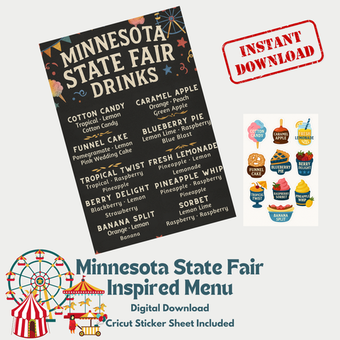 Minnesota State Fair Drink Kit Menu & Stickers โ Wholesale Distributor Pack