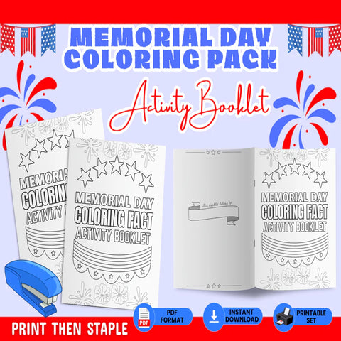 Memorial Day Fact & Coloring Booklet – Printable Educational Kids Activity