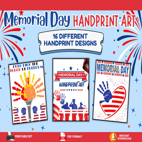Memorial Day Handprint Art – Printable Patriotic Keepsake for Kids