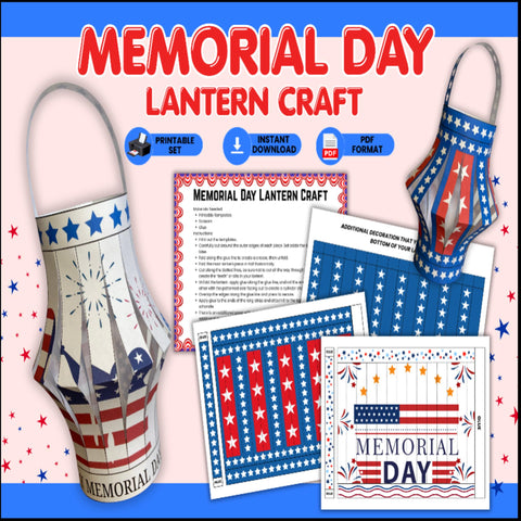 Memorial Day Lantern Craft – Printable Patriotic Kids Activity