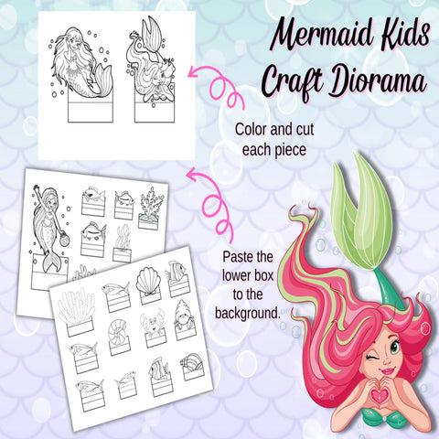 ๐งโโ๏ธ Mermaid Kids Craft Diorama โ Printable Ocean-Themed Activity