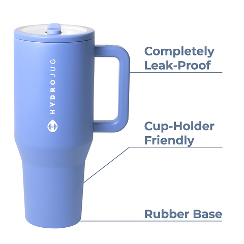 HydroJug Traveler – 40 oz Insulated Water Bottle with Handle & Flip Straw