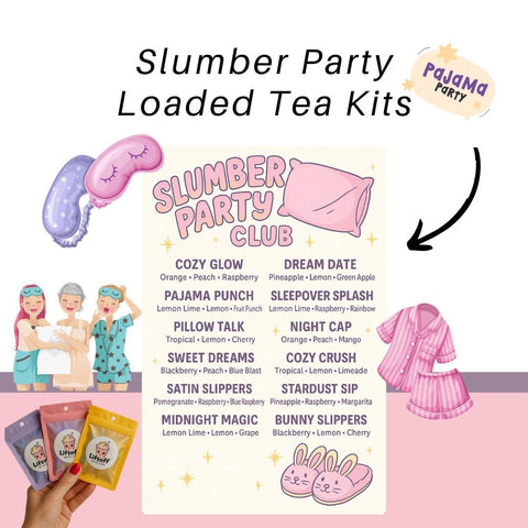 Slumber Party Loaded Tea Kit β 12 Sleepover Flavors for Energy Boost