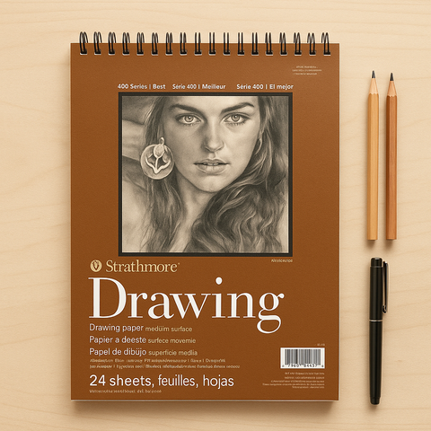 Strathmore 400 Series Medium Drawing Pad 8×10″ – 24 Sheets