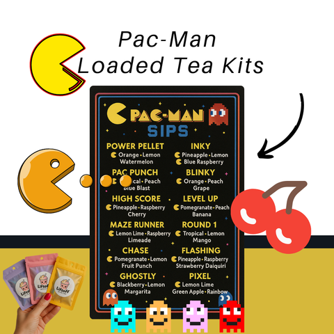 Pac-Man Loaded Tea Kits | Loaded Drink Packets | Arcade Party Flavors